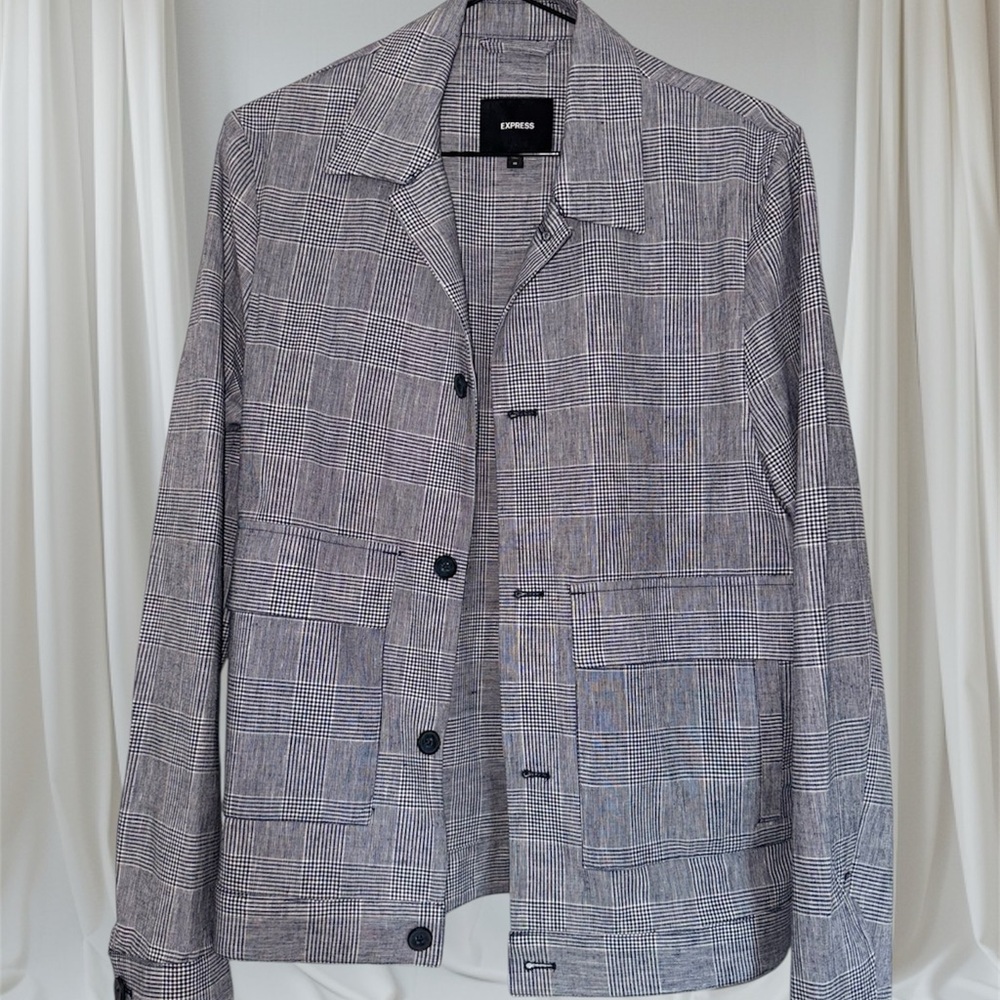 Express Black and White Checkered Jacket